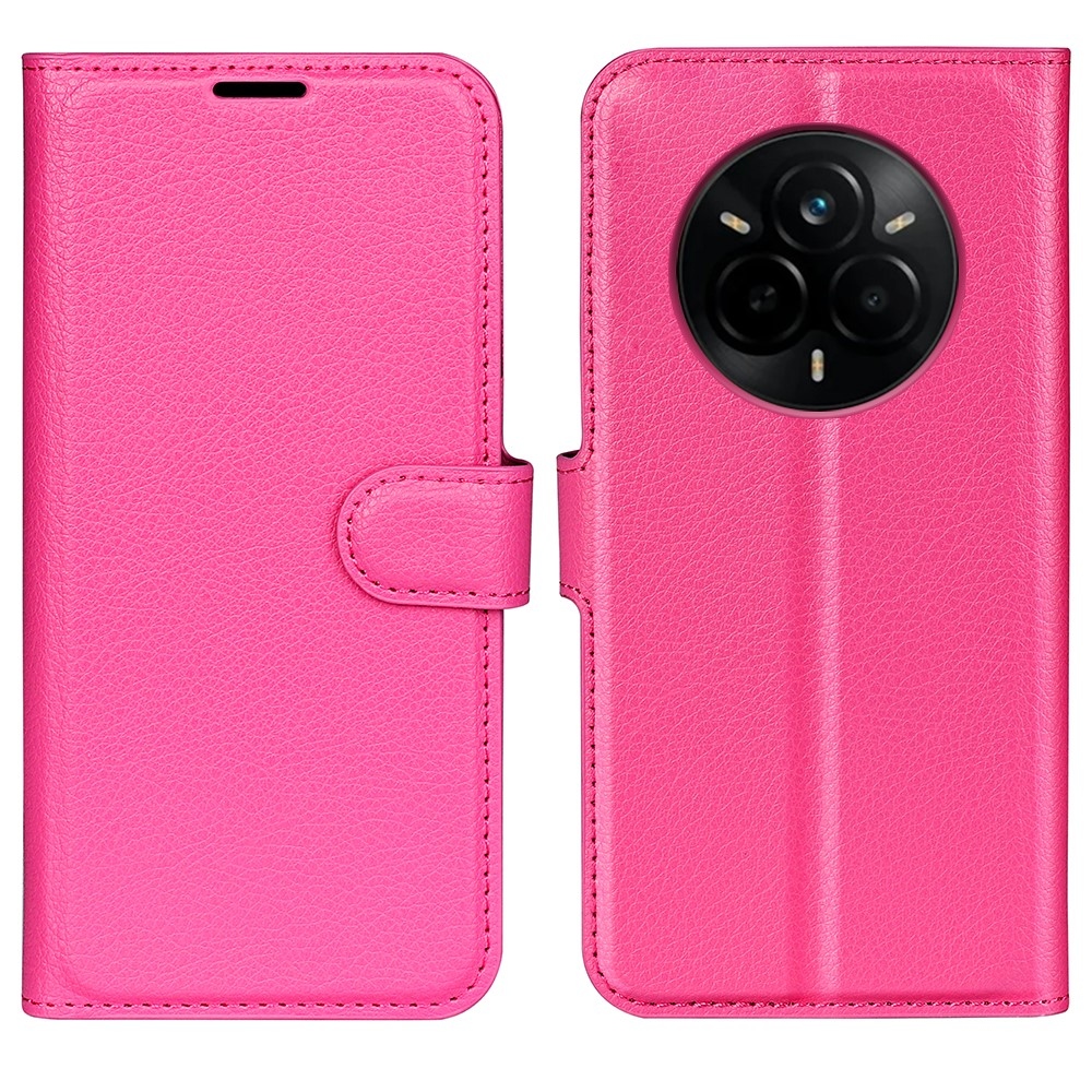 Litchi könyv tok a Realme 14 Pro 5G-hez - rózsaszínű
