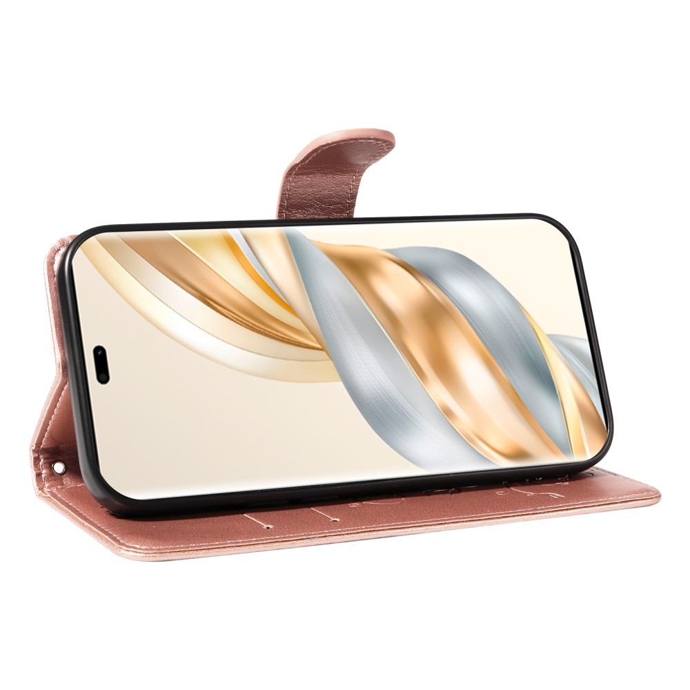 Virágok könyv tok Honor Magic 7 Lite 5G - rózsa arany