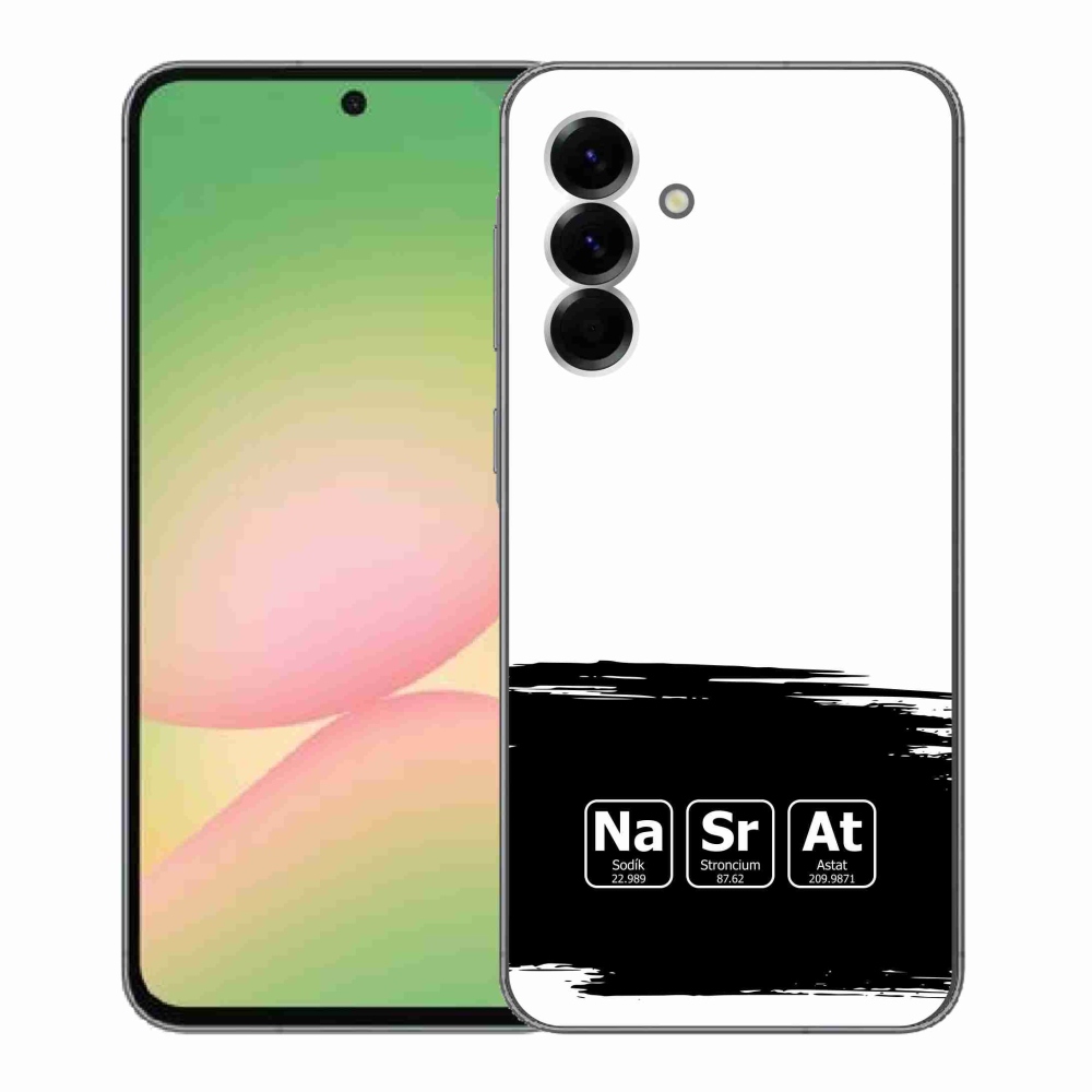 Gél borító mmCase Samsung Galaxy A56 5G - kémiai elemek fekete és fehér háttérrel
