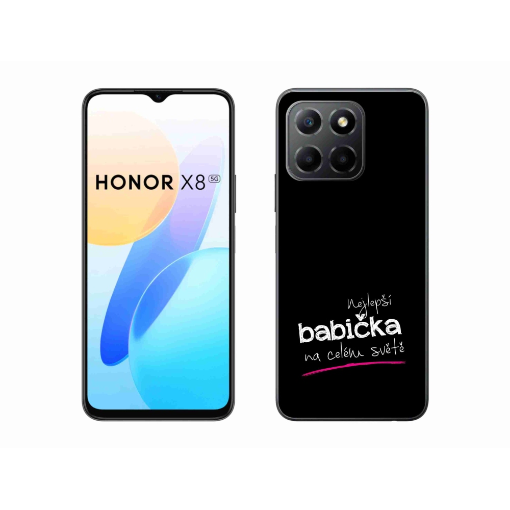 Gél borító mmCase a Honor X8 5G/Honor 70 Lite 5G számára - Legjobb nagyi 4 fekete háttérrel
