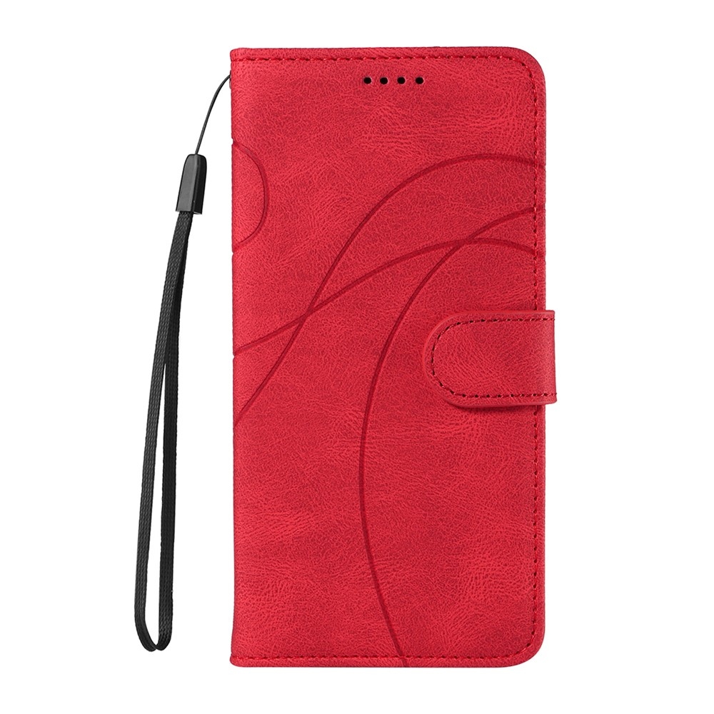 Ívelt könyvtáska a Realme 14 5G/14T 5G készülékhez - piros színű