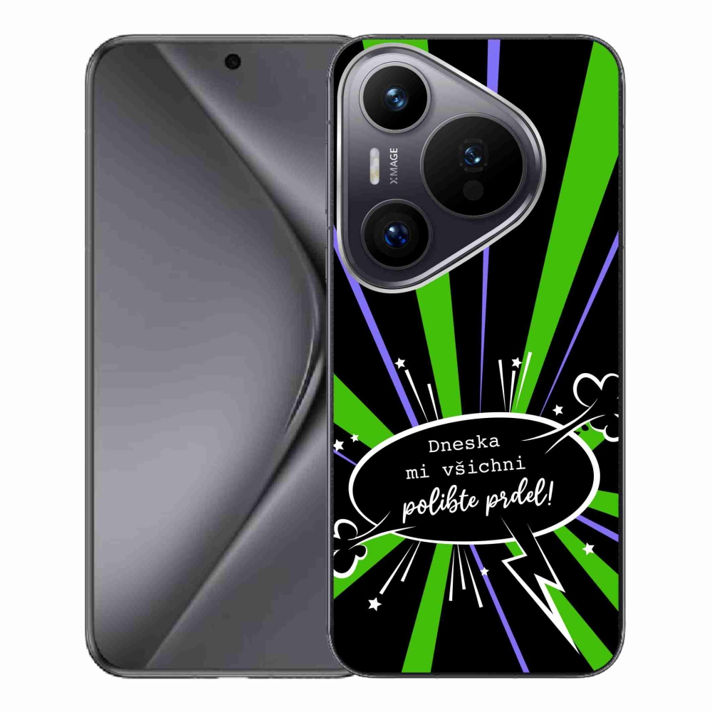Gél borító mmCase a Huawei Pura 70 Pro készülékhez - vicces szöveg 15 fekete háttér