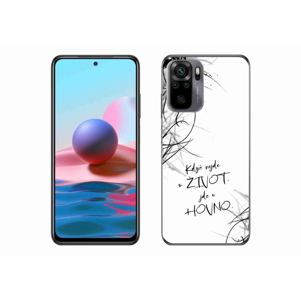 Gél borító mmCase a Xiaomi Redmi Note 10S-hez - vicces szöveg 16 fehér háttérrel