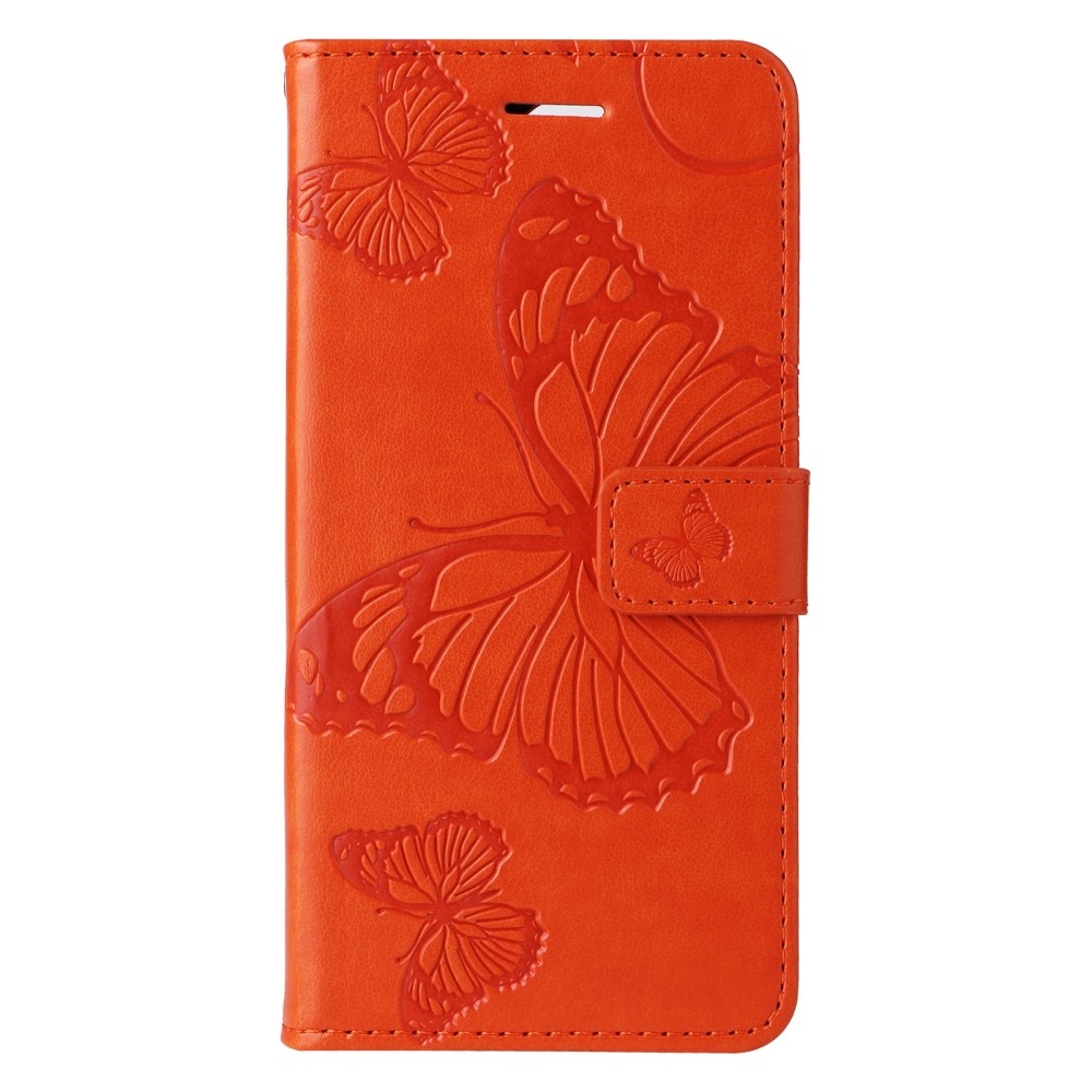 Nagy pillangó könyv tok Xiaomi Redmi 14C/Poco C75 - narancssárga színben