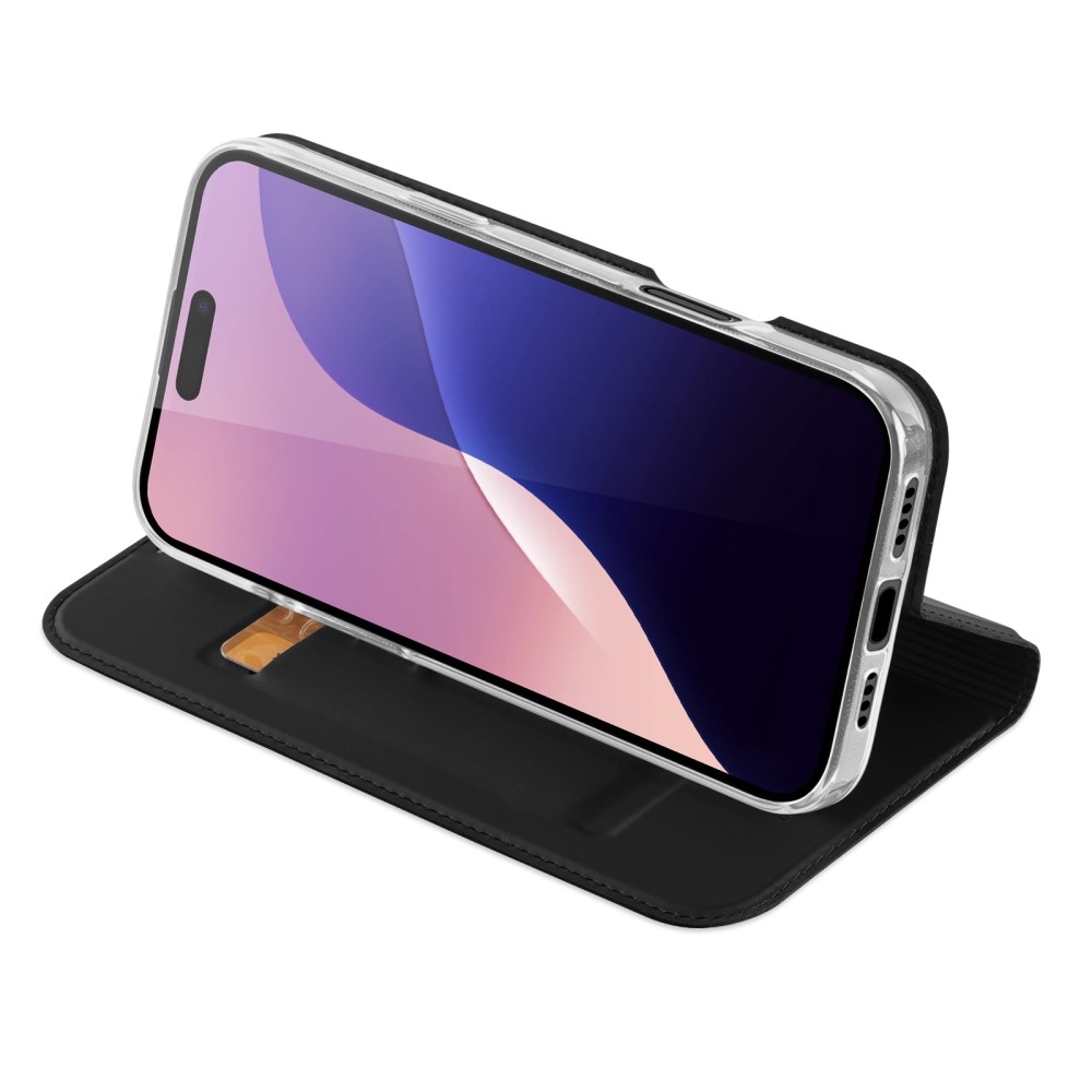 DUX könyvtáska iPhone 16 Pro Max készülékhez - fekete