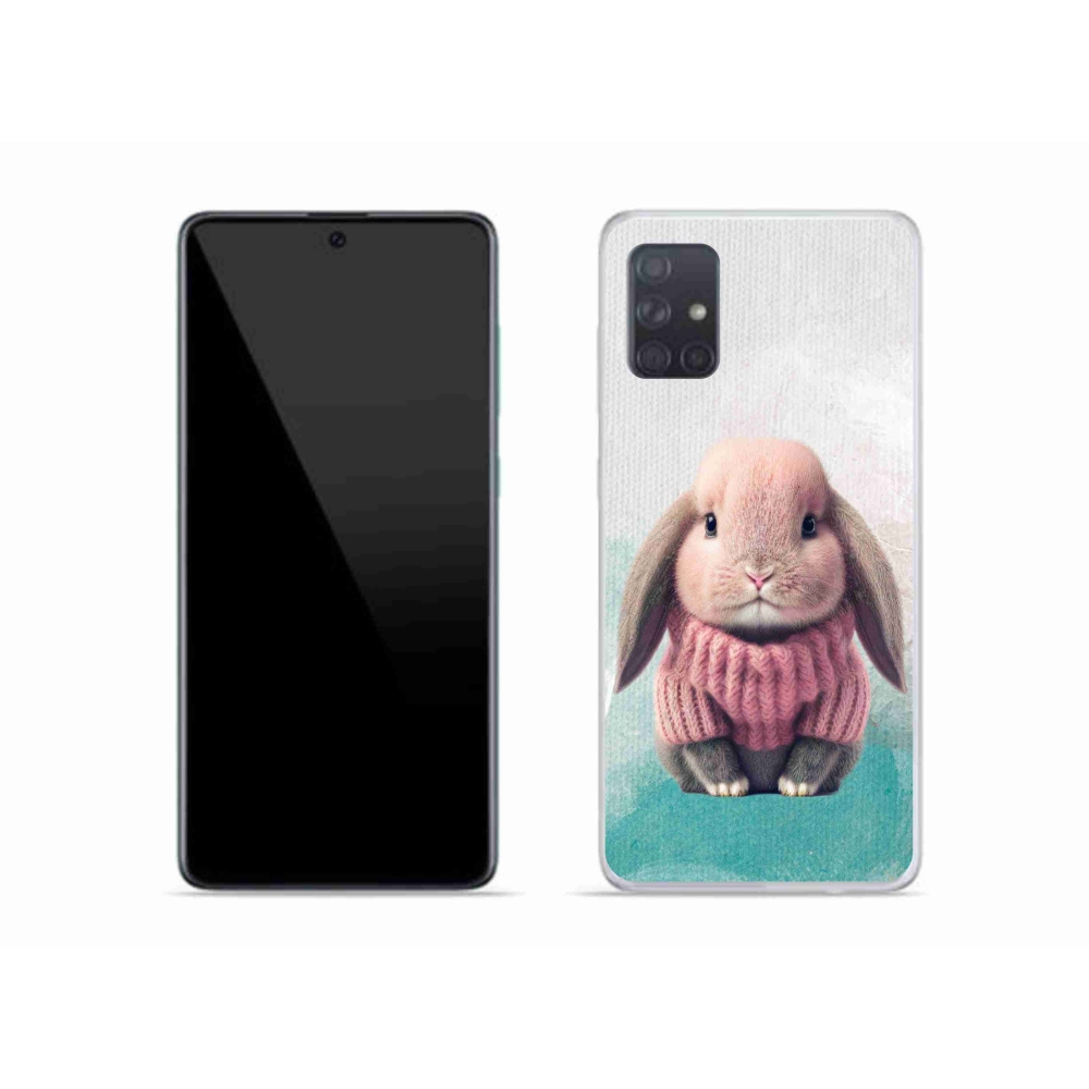 Gél borítás mmCase Samsung Galaxy A51 - nyúl pulóverben