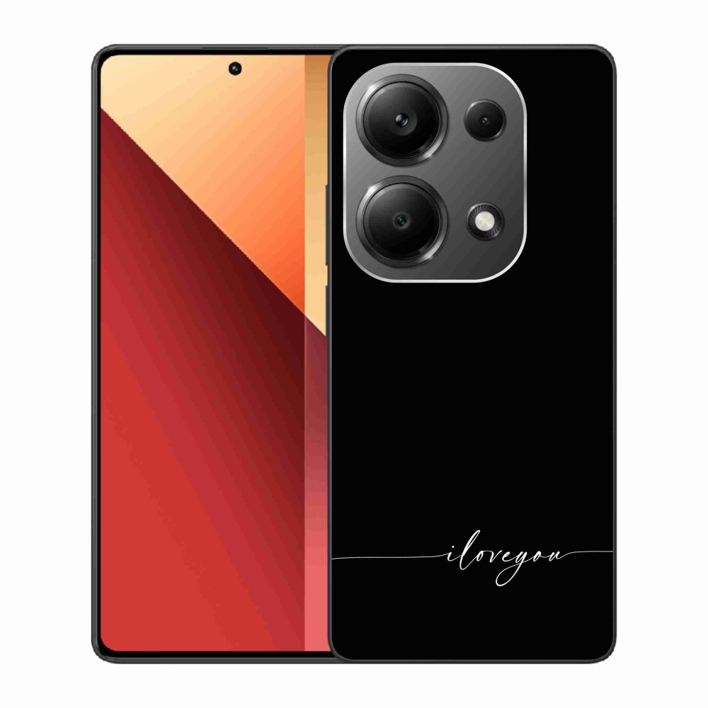 Gél borítás mmCase a Xiaomi Redmi Note 13 Pro 4G/Poco M6 Pro - I love you fekete háttérrel