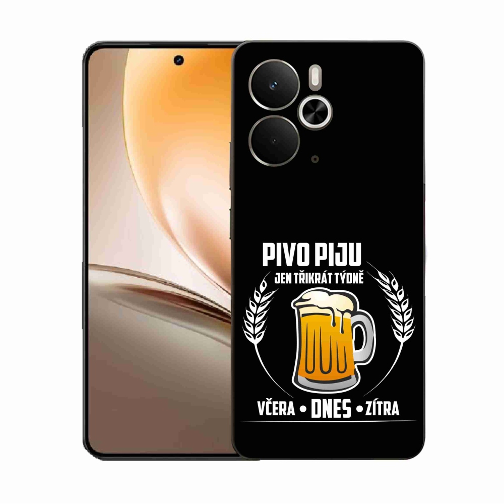 Gél borító mmCase a Realme 14 5G készülékhez - sör motívum fekete háttérrel