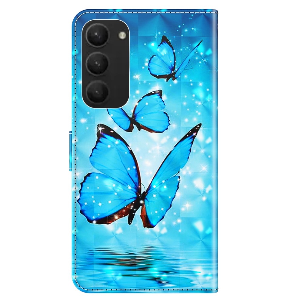 Nyomtatott könyv tok Samsung Galaxy S24+ készülékhez - kék pillangók