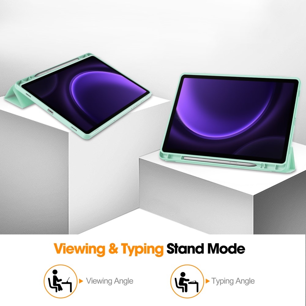 Tojás okos záródó tok Samsung Galaxy Tab S9 FE/Tab S10 FE - világoszöld