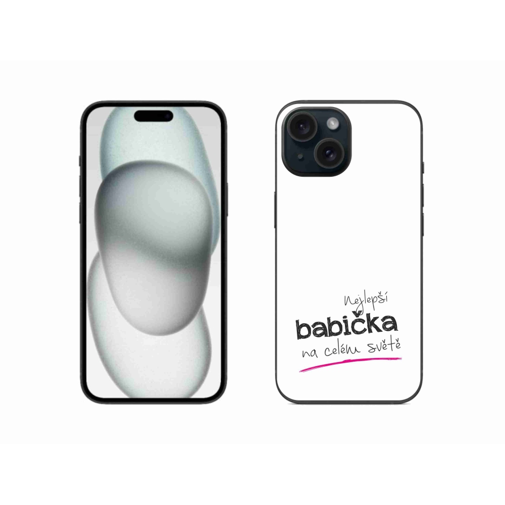 Gél borítás mmCase iPhone 15 készülékhez - Legjobb nagyi 4 fehér háttér