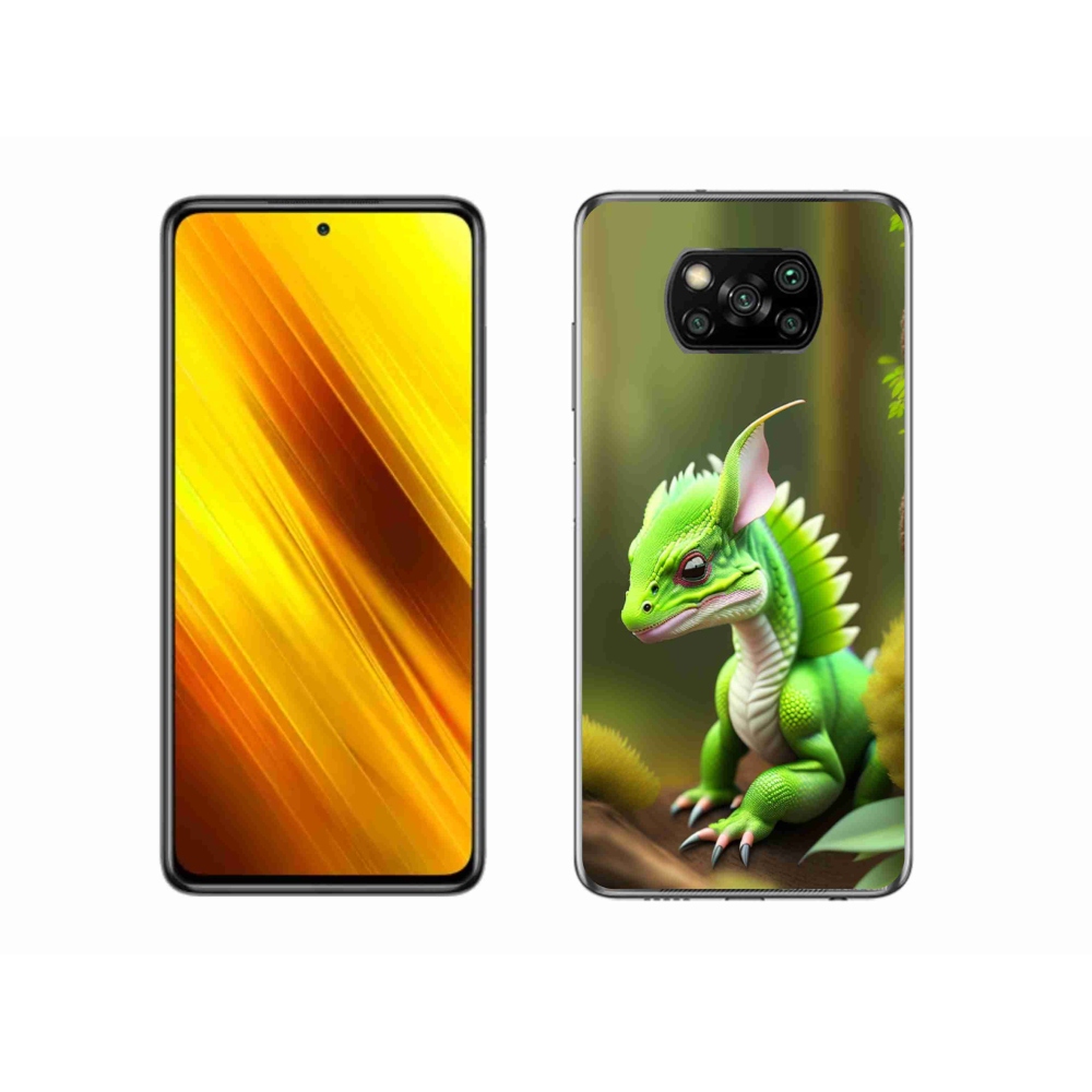 Gél borítás mmCase a Xiaomi Poco X3 Pro számára - zöld sárkány