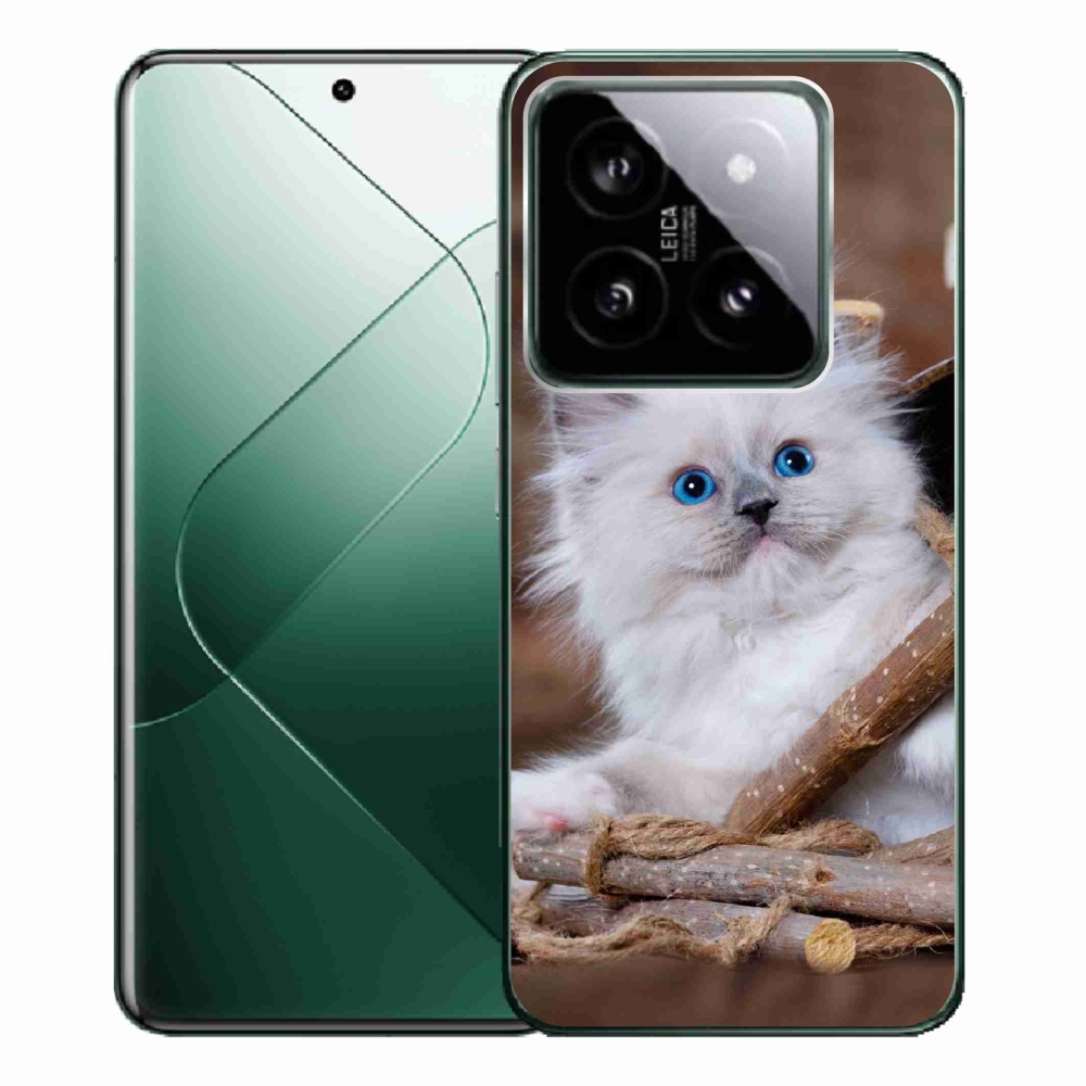 Gél borítás mmCase a Xiaomi 14 Pro számára - fehér cica