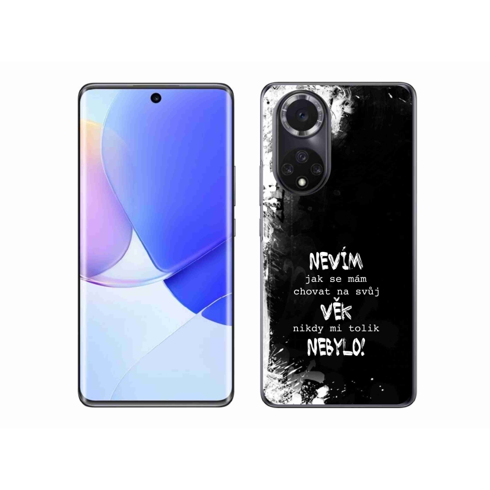 Gél borító mmCase a Huawei Nova 9 készülékhez - vicces szöveg 14 fekete háttér