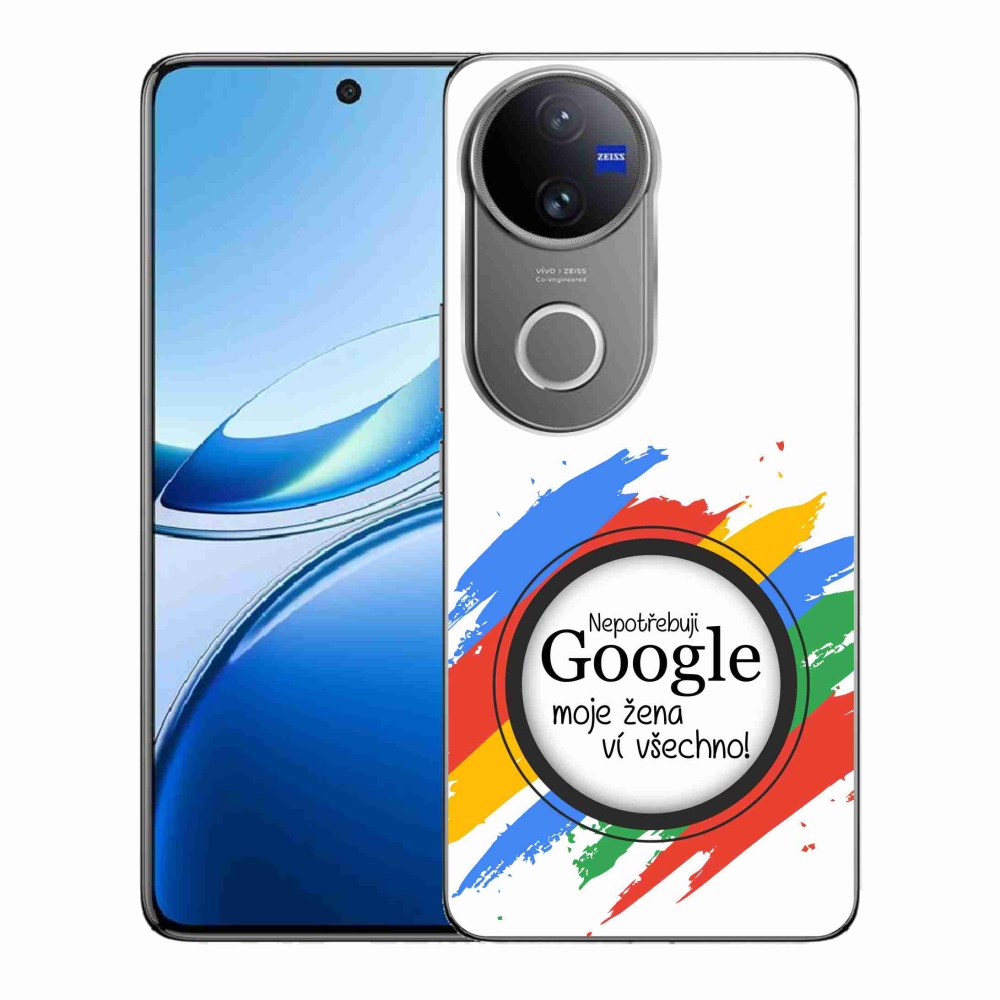 Gélburkolat mmCase a Vivo V50 5G-n - a nő tudja, hogy a háttér teljesen fehér