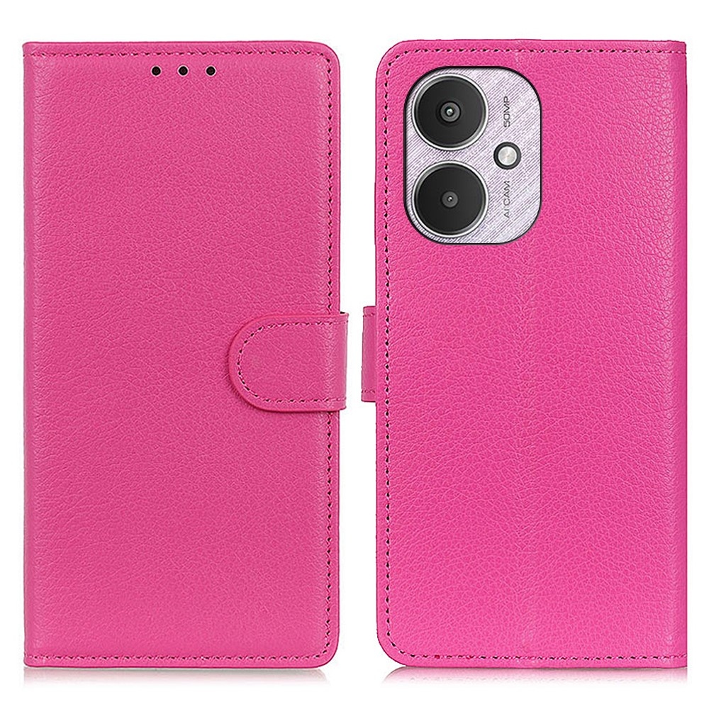 Litchie könyv tok Xiaomi Poco C65/Redmi 13C 4G/5G - rózsa