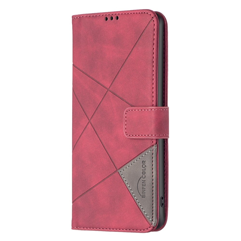 BINFEN könyvtáska Samsung Galaxy M15 5G - piros