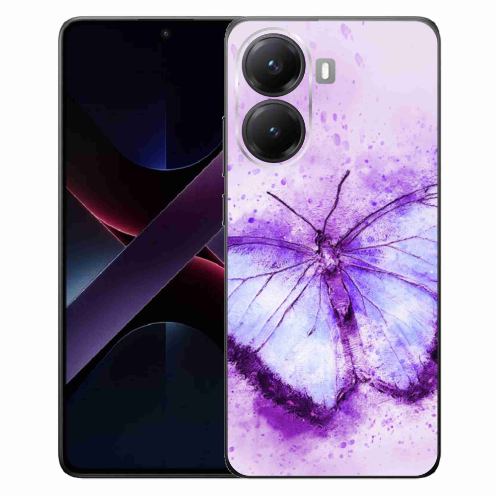 Gél borítás mmCase a Xiaomi Poco X7 Pro 5G számára - lila pillangó