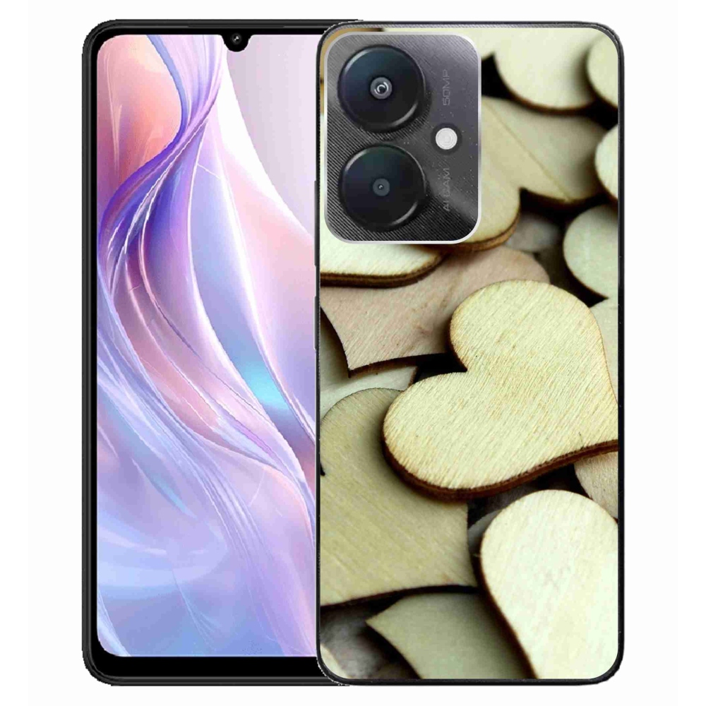 Gél borító mmCase a Xiaomi Redmi 13C 5G számára - fából készült szívek