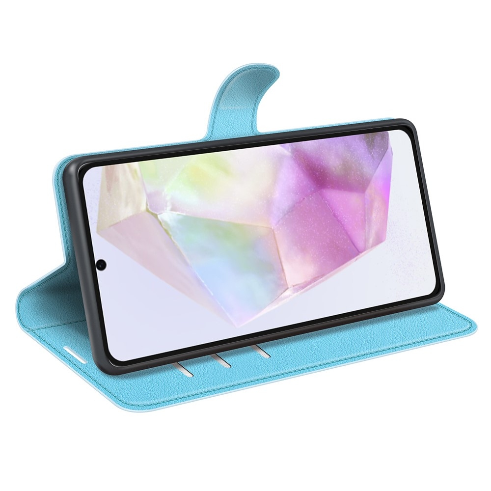 Litchi könyv tok Samsung Galaxy A36 5G - kék