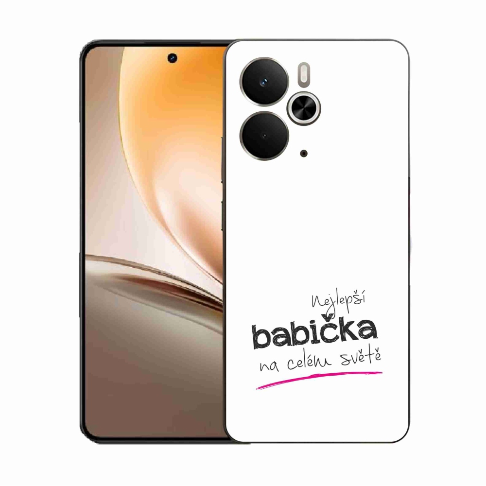 Gél borító mmCase a Realme 14 5G-n - legjobb nagymama 4 fehér háttérrel
