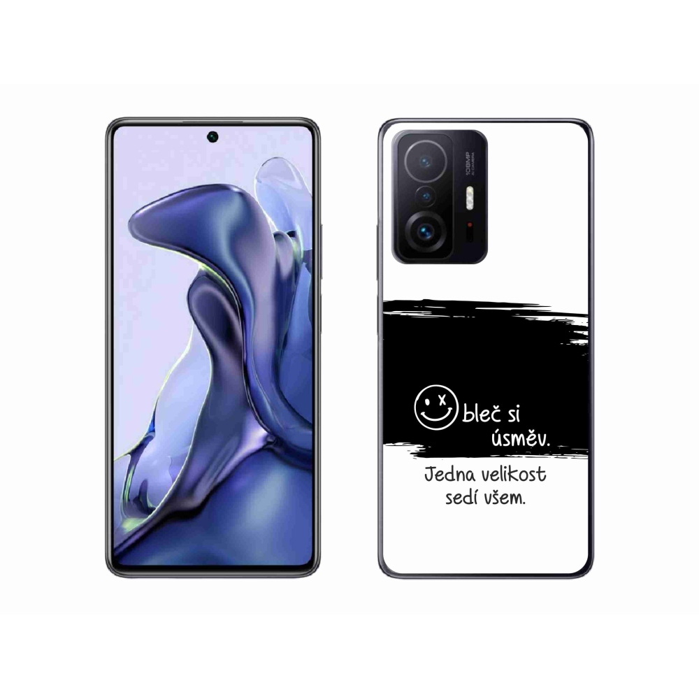 Gél borító mmCase a Xiaomi 11T-hez - vicces szöveg 8 fekete és fehér háttérrel