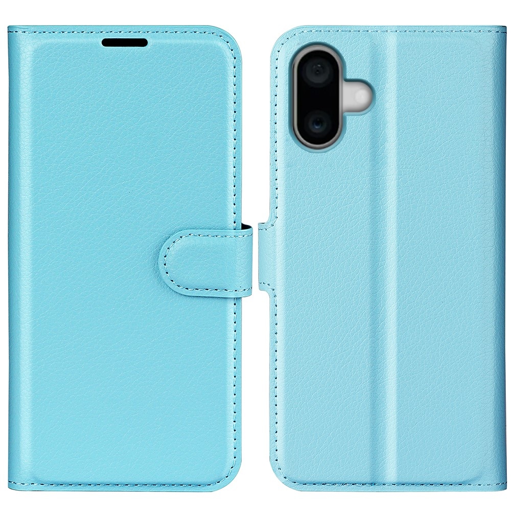 Litchi könyv tok iPhone 16-hoz - kék