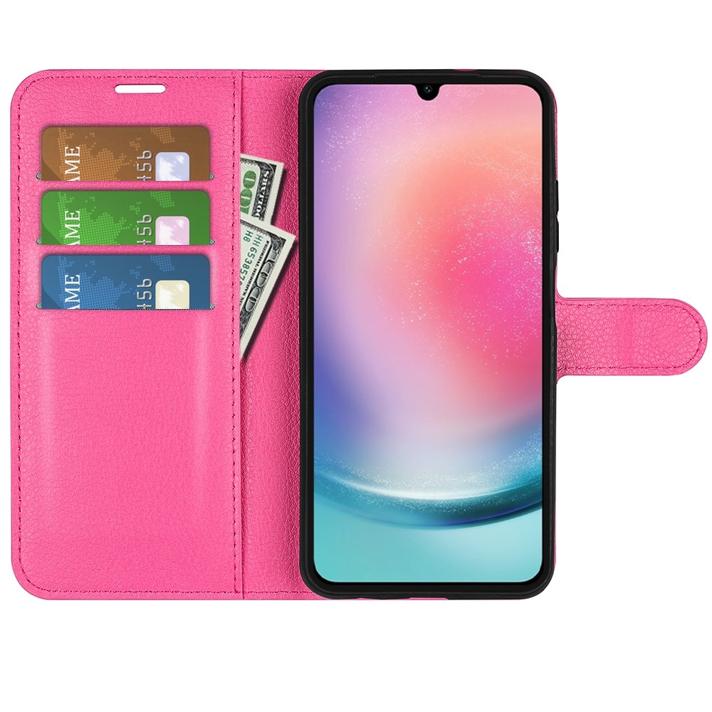 Litchi könyv tok Samsung Galaxy A16 4G/5G - rózsaszín - rózsa