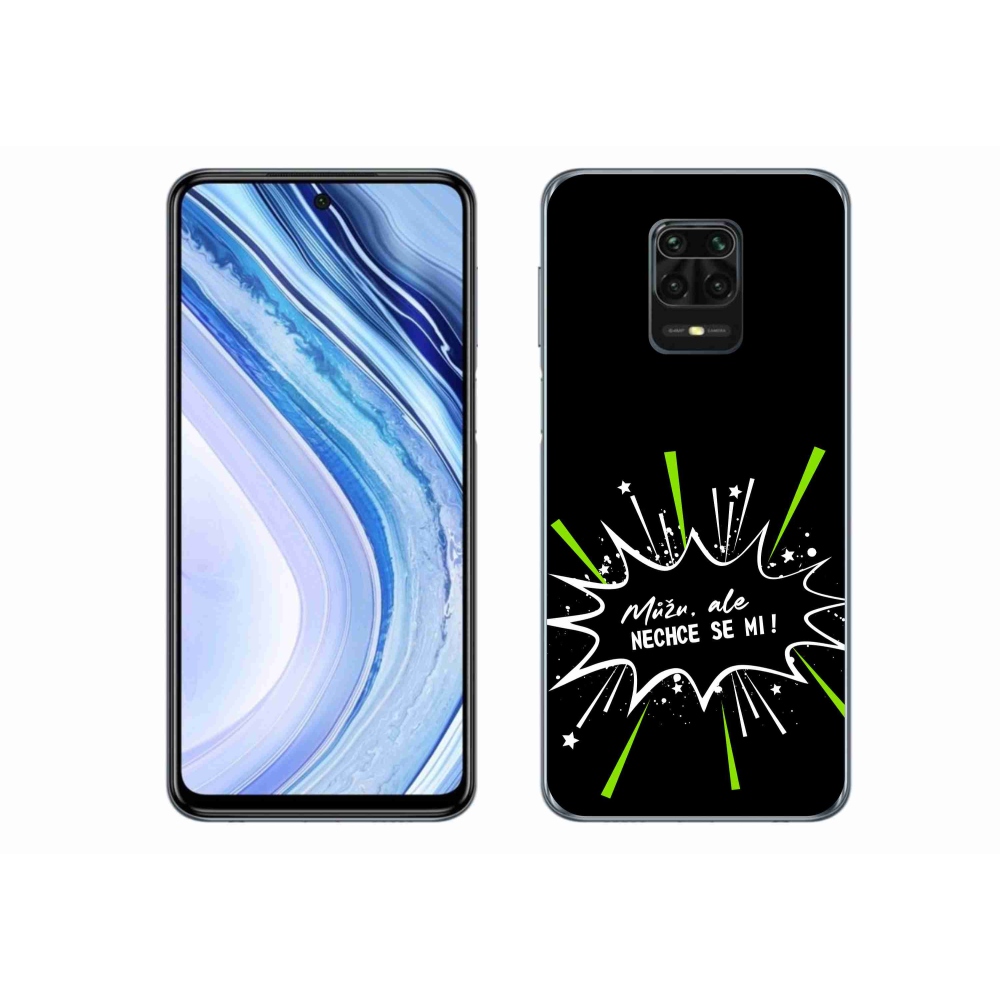 Gél borító mmCase a Xiaomi Redmi Note 9S-hez - vicces szöveg 11 fekete háttérrel
