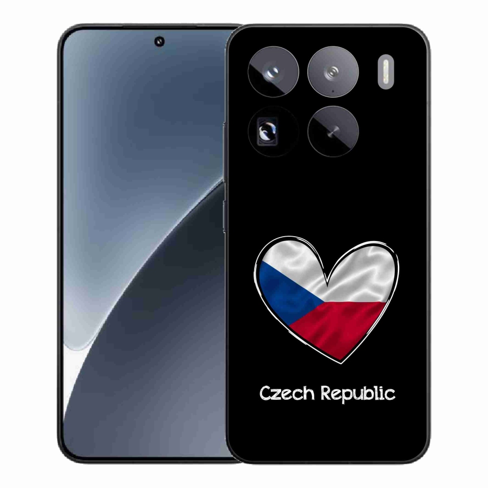 Gél borítás mmCase a Xiaomi 15 Pro-hoz - zászló szív fekete háttérrel