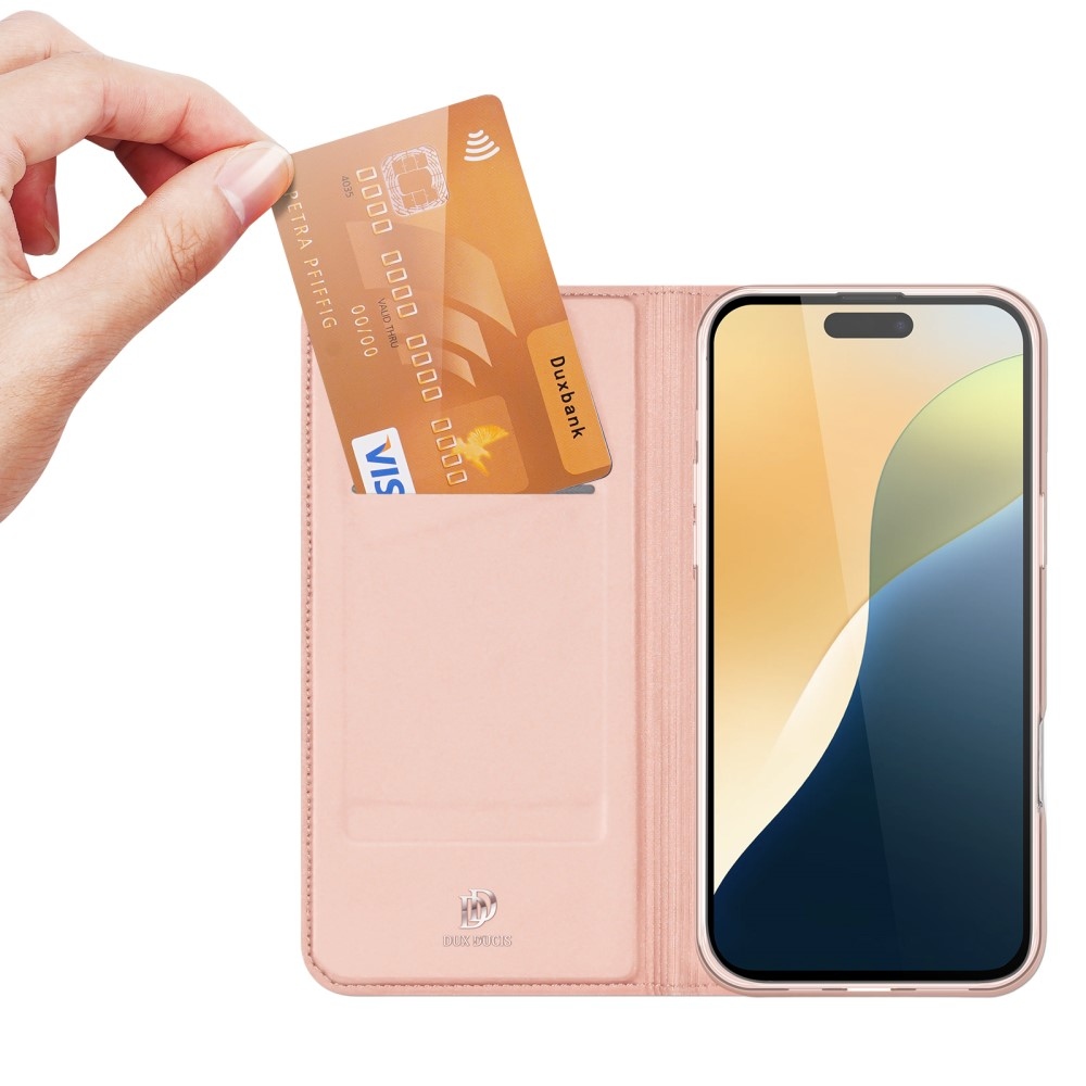DUX könyvtáska iPhone 16-hoz - rózsaarany