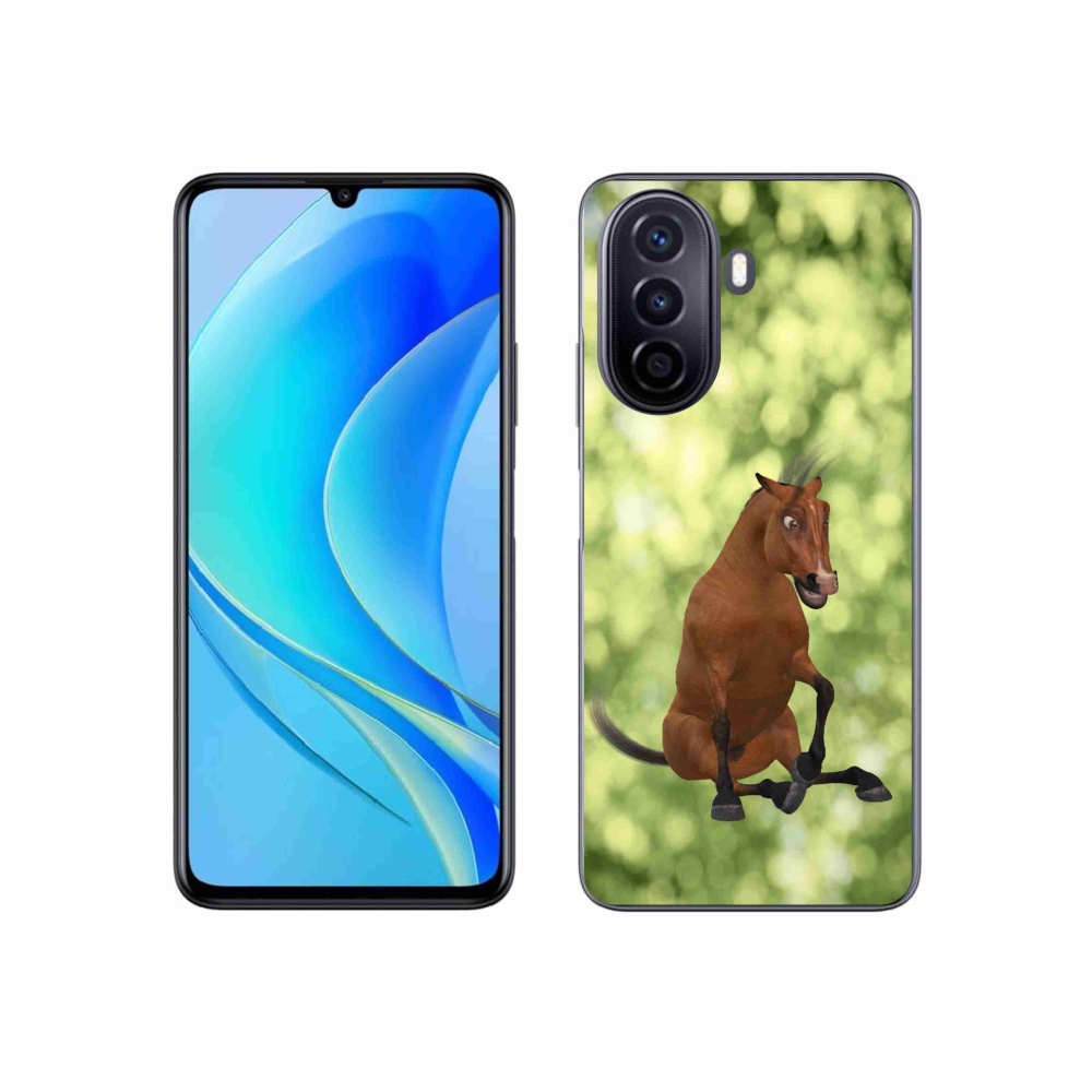 Gél borítás mmCase a Huawei Nova Y70-hez - barna rajzfilm ló 1