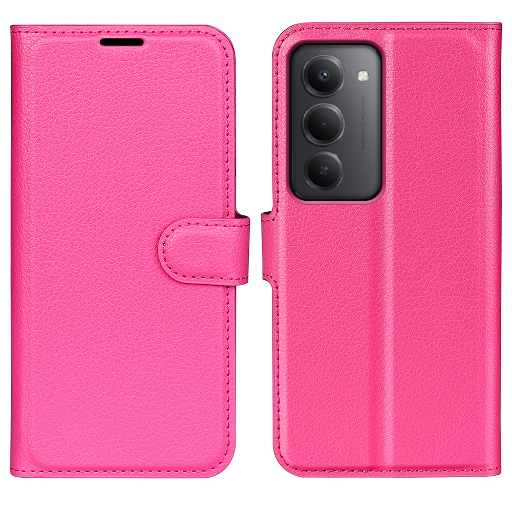Litchi könyv tok Xiaomi Redmi 15 4G/5G (171mm) - rózsaszínű