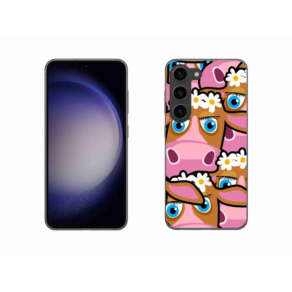 Gél borítás mmCase Samsung Galaxy S23 5G - rajzfilmtehenek számára