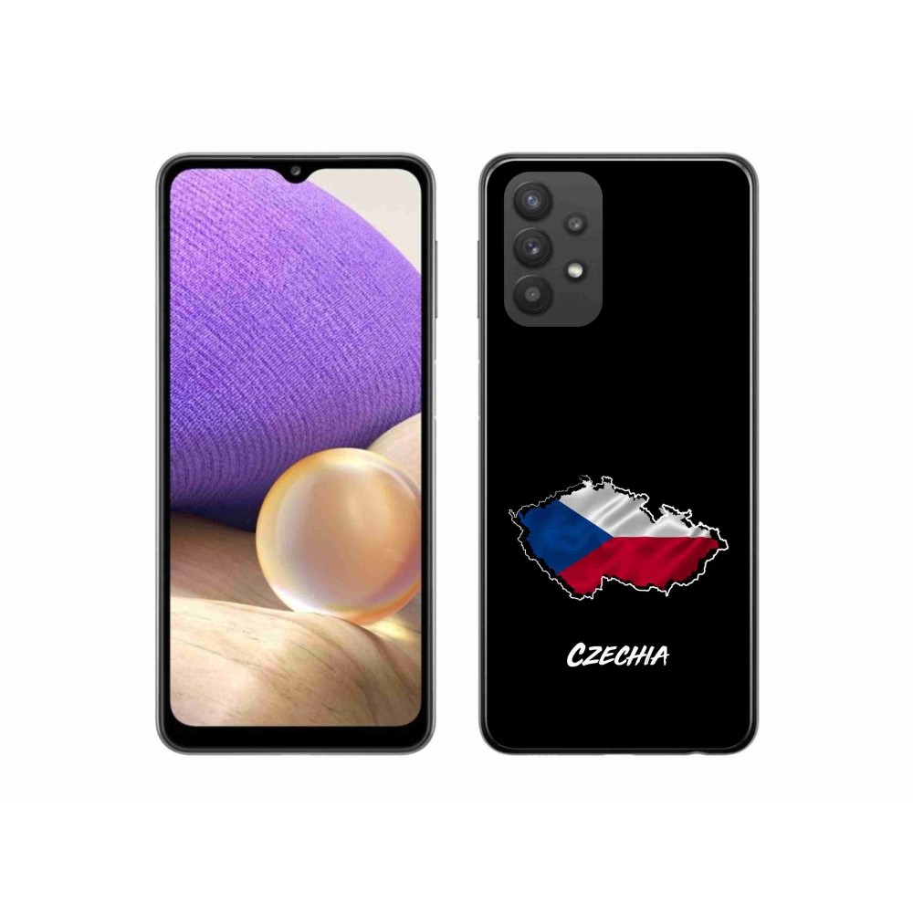 Gél védőhuzat mmCase Samsung Galaxy A32 5G - Csehország fekete háttérrel