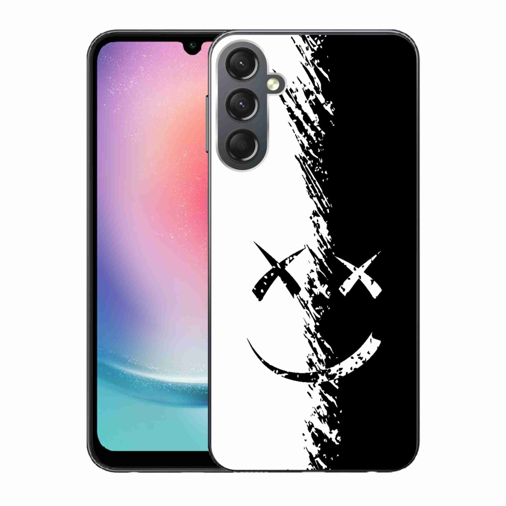 Zselés borítás mmCase Samsung Galaxy A24 készülékhez - fekete-fehér mosolygó