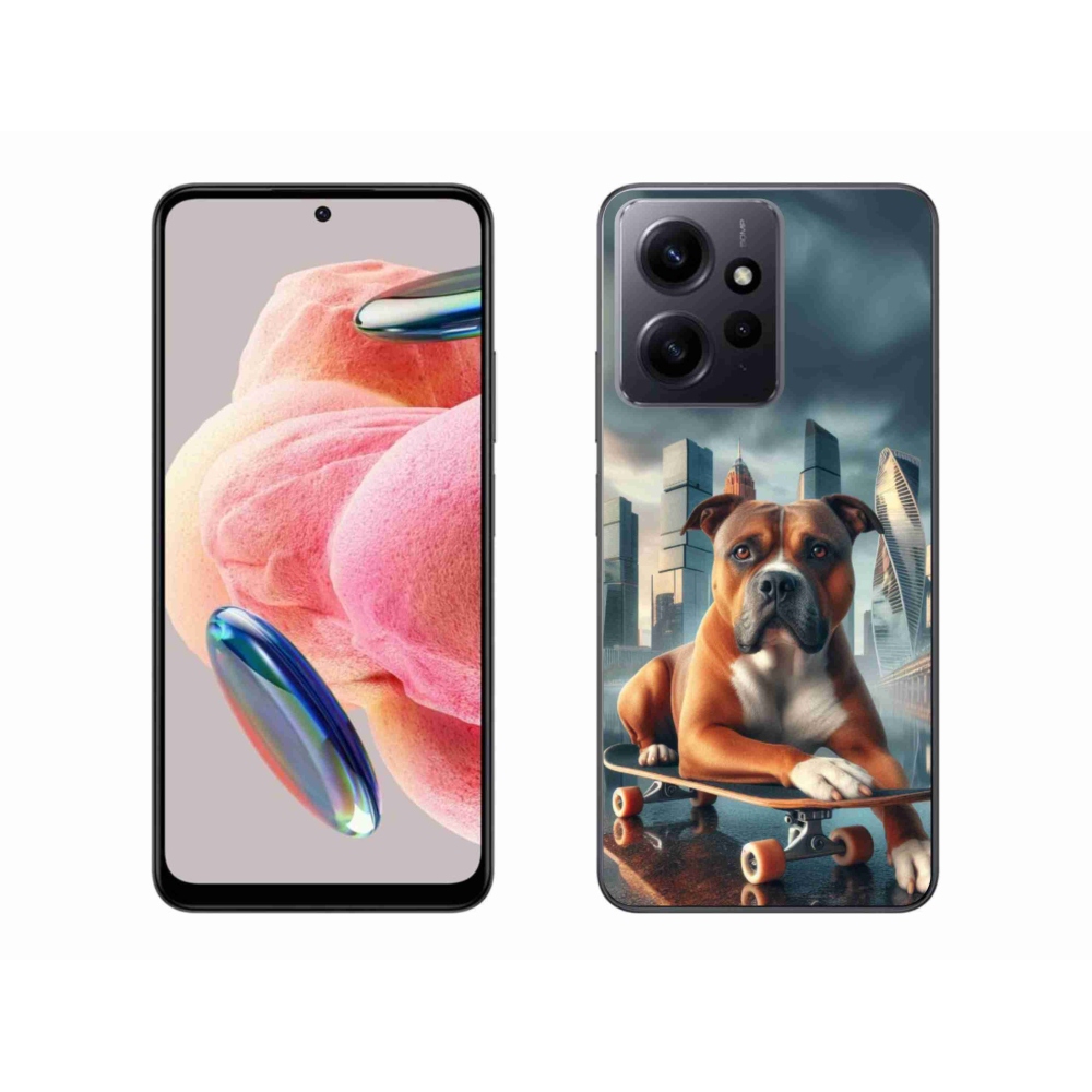 Gél borítás mmCase a Xiaomi Redmi Note 12 4G-hez - kutya gördeszkán