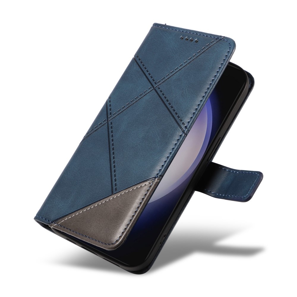 Háromszög alakú könyv tok Samsung Galaxy S24+/S25+ készülékhez - kék