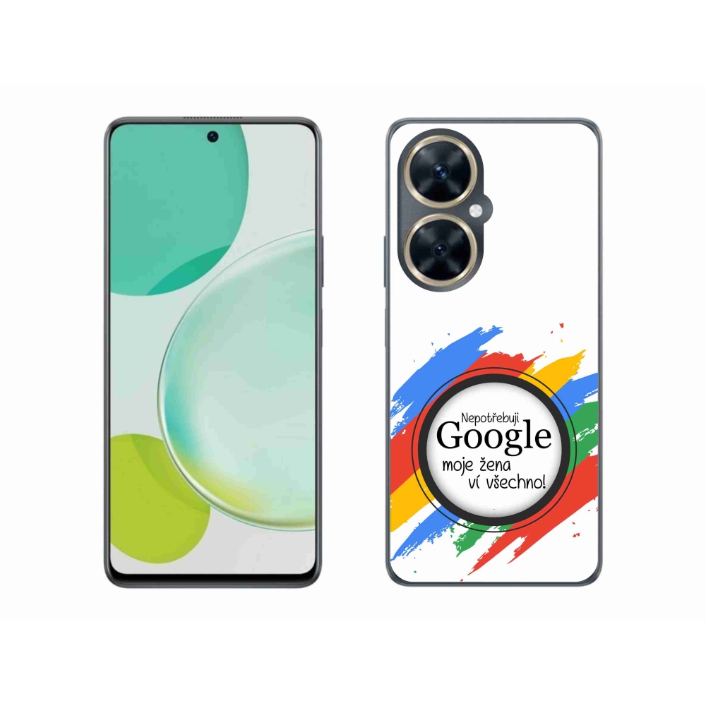 Gél borító mmCase a Huawei Nova 11i - a nő mindent tud fehér háttérrel