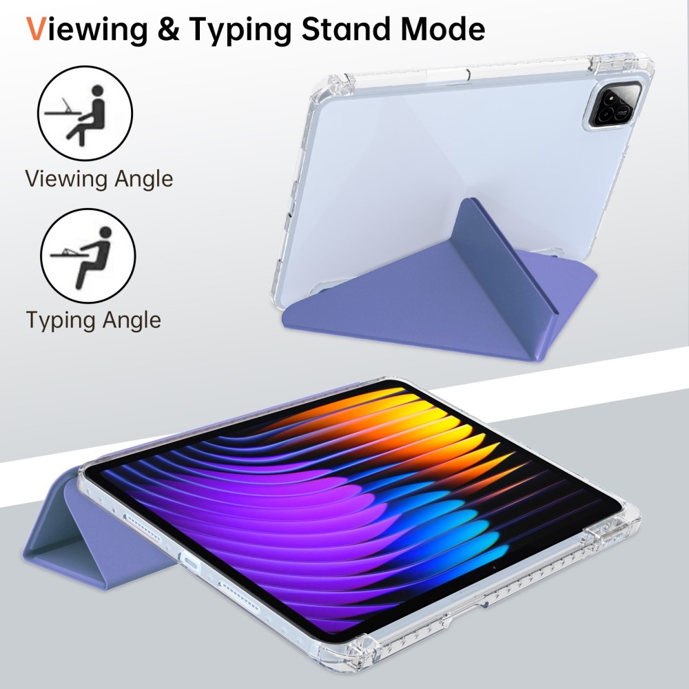Origami intelligens pozicionáló tok Xiaomi Pad 7/7 Pro táblagéphez - sötét lila