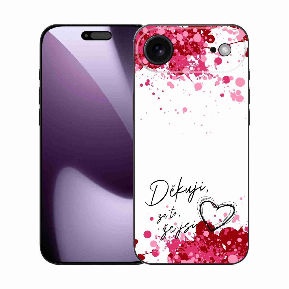 Gél borítás mmCase iPhone 17 Air készülékhez - szerelmes szöveg 2 fehér háttér