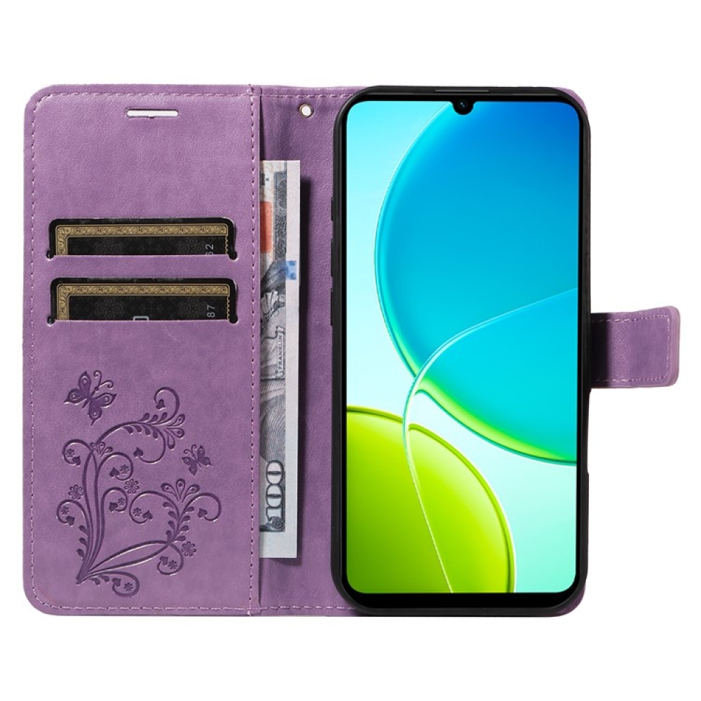 Nagy pillangó könyv tok a Vivo Y29s 5G-hez - lila