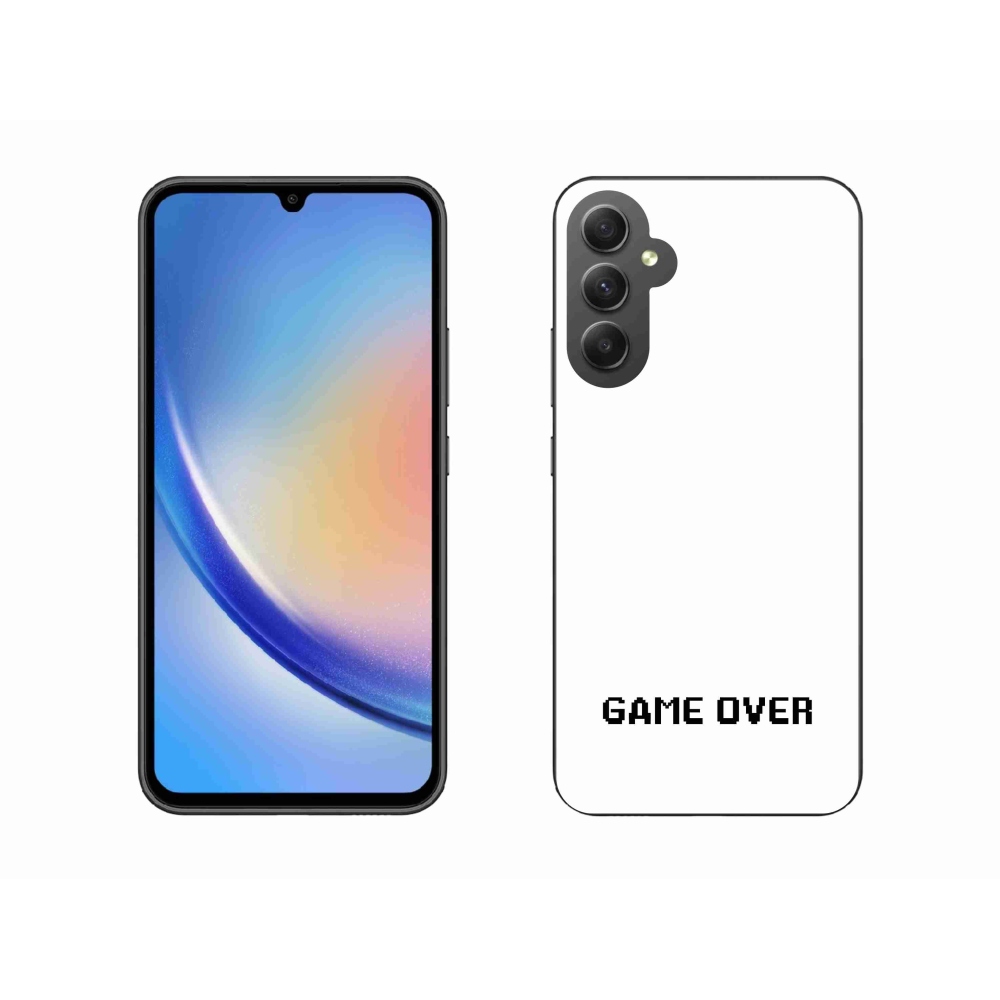 Gél borítás mmCase Samsung Galaxy A34 5G - játék fehér háttérrel