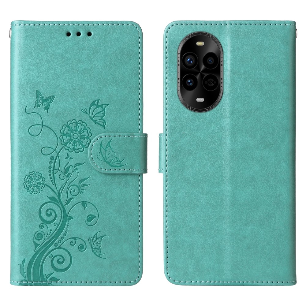 Virágos könyv tok a Huawei Nova 13 Pro 5G-hez - teáskék