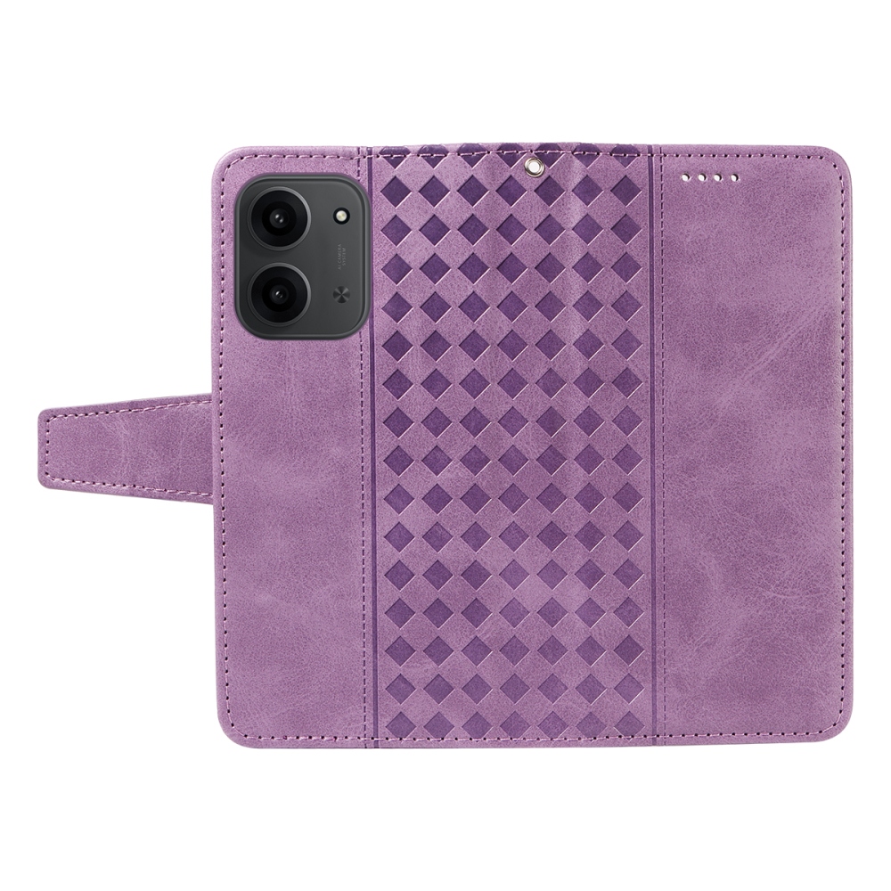 Rácsos könyv tok Xiaomi Redmi 15C 4G/5G (173mm) - világos lila