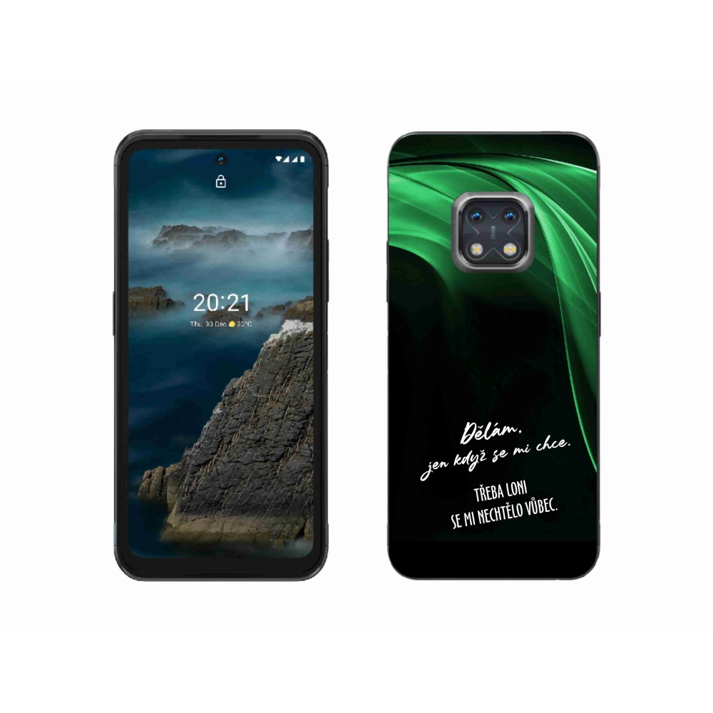 Zselés borító mmCase a Nokia XR20 készülékhez - vicces szöveg 12 fekete háttér