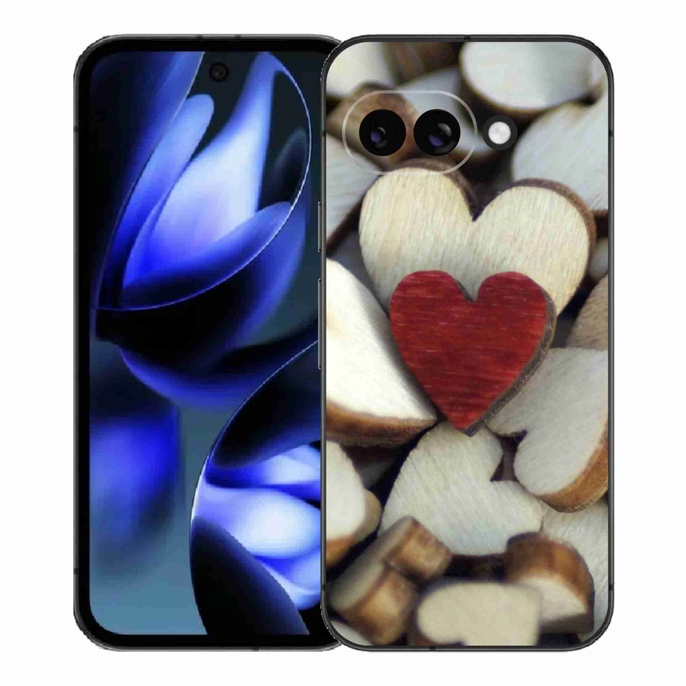 Gél borítás mmCase a Google Pixel 9a készülékhez - gravírozott piros szív