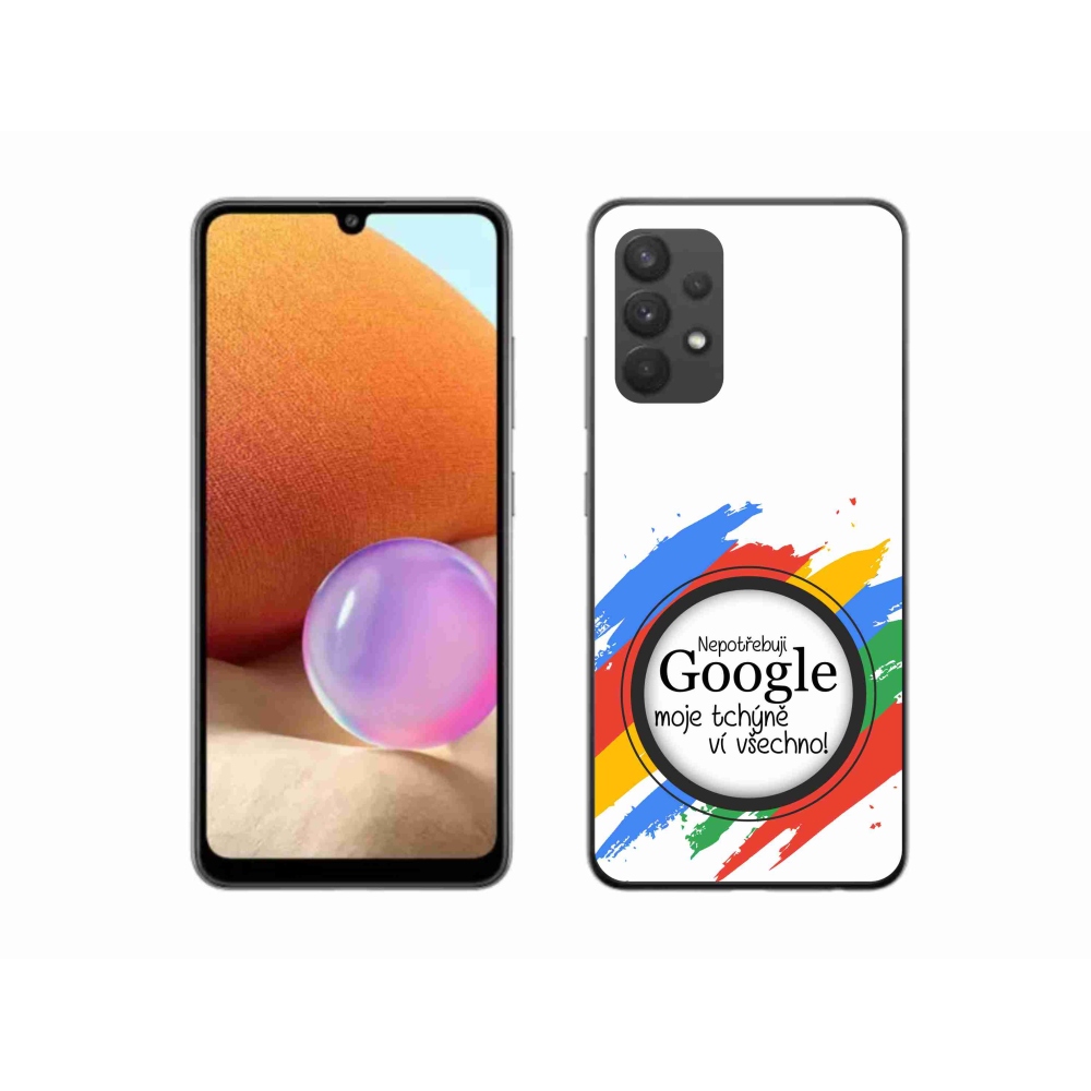 Gél borító mmCase Samsung Galaxy A32 4G - anyós tudja, minden fehér háttérrel