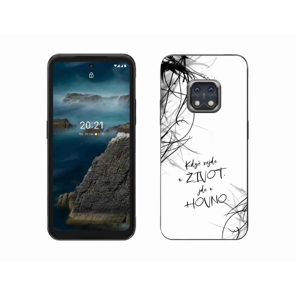 Zselés borító mmCase a Nokia XR20 készülékhez - vicces szöveg 16 fehér háttér