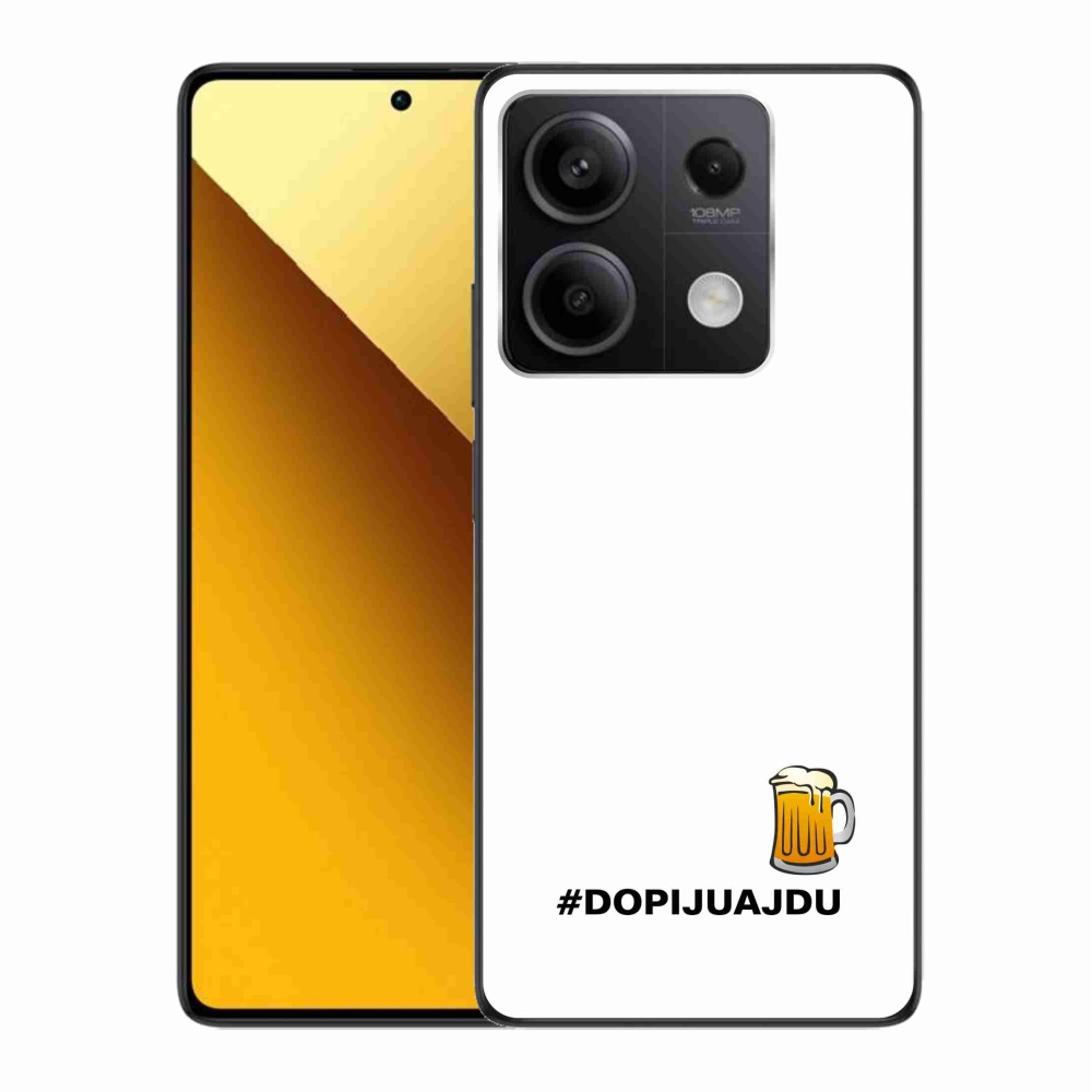 Gél borító mmCase a Xiaomi Redmi Note 13 5G - sör motívum 1 fehér háttérrel